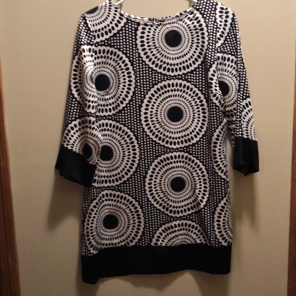 Black and White Polyester Dress/Top